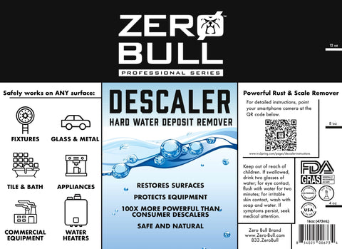 Zero Bull Descaler - Hard Water Deposit and Scale Remover